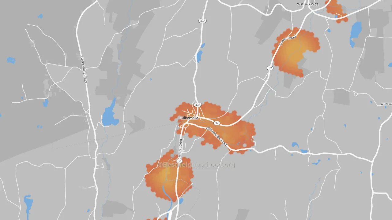 Bike Grade map of 01031, MA
