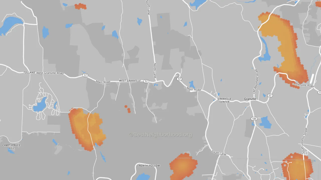 Bike Grade map of 01034, MA