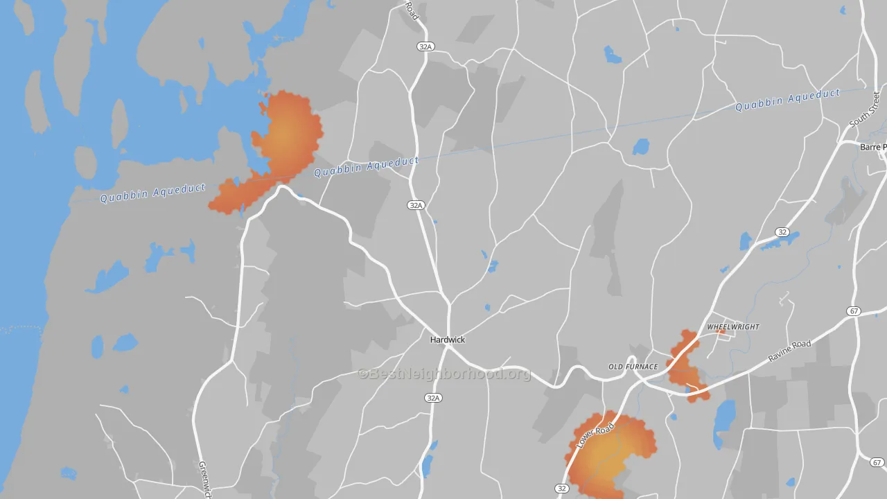 Bike Grade map of 01037, MA