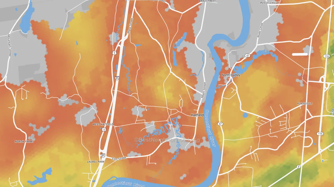 Bike Grade map of 01038, MA