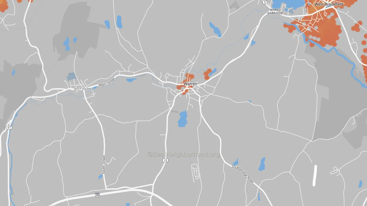 Bike Grade map of 01083, MA
