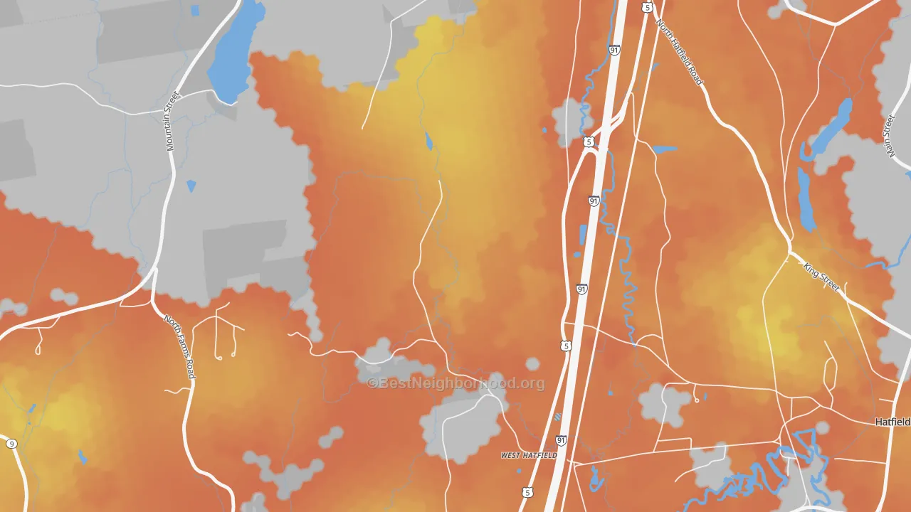 Bike Grade map of 01088, MA