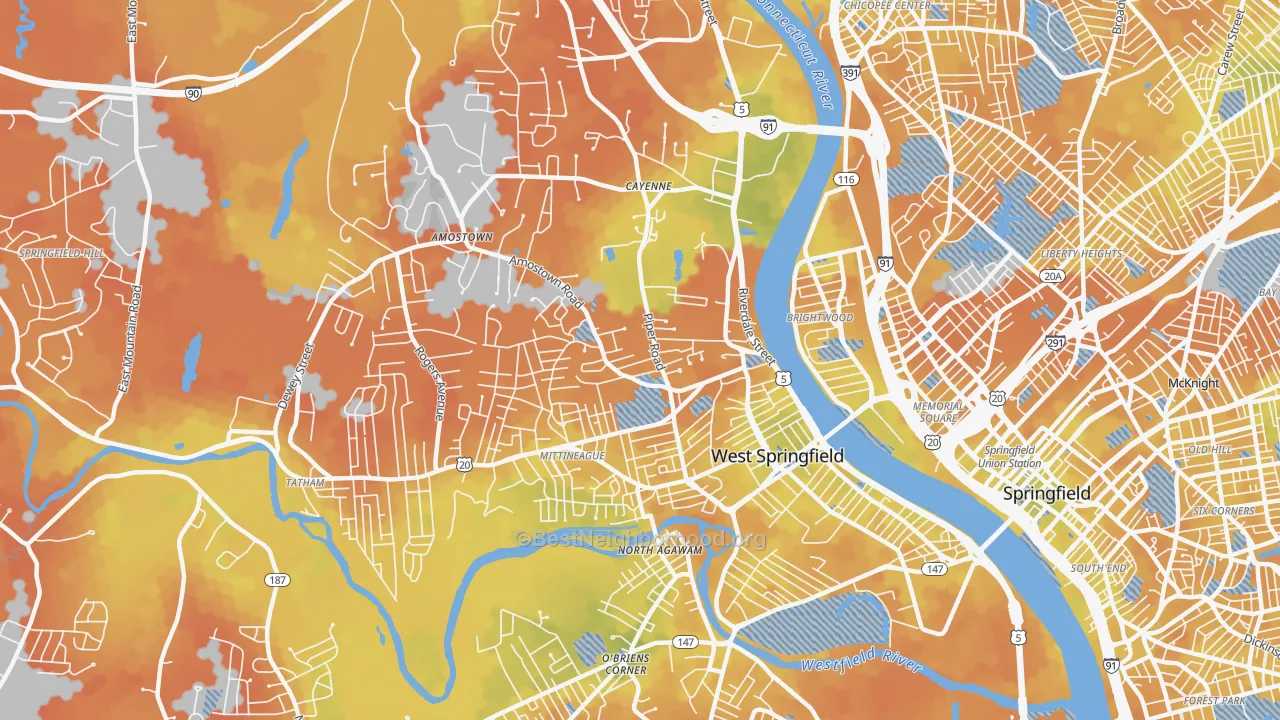 Bike Grade map of 01089, MA