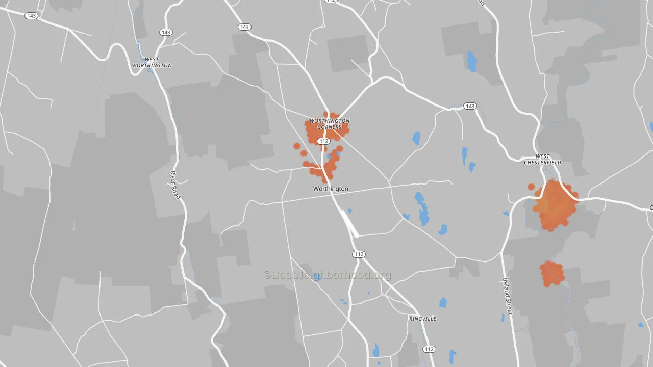 Bike Grade map of 01098, MA