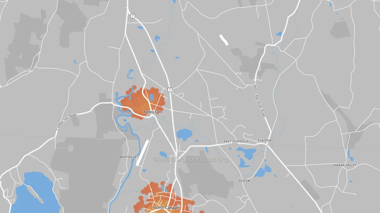 Bike Grade map of 01222, MA