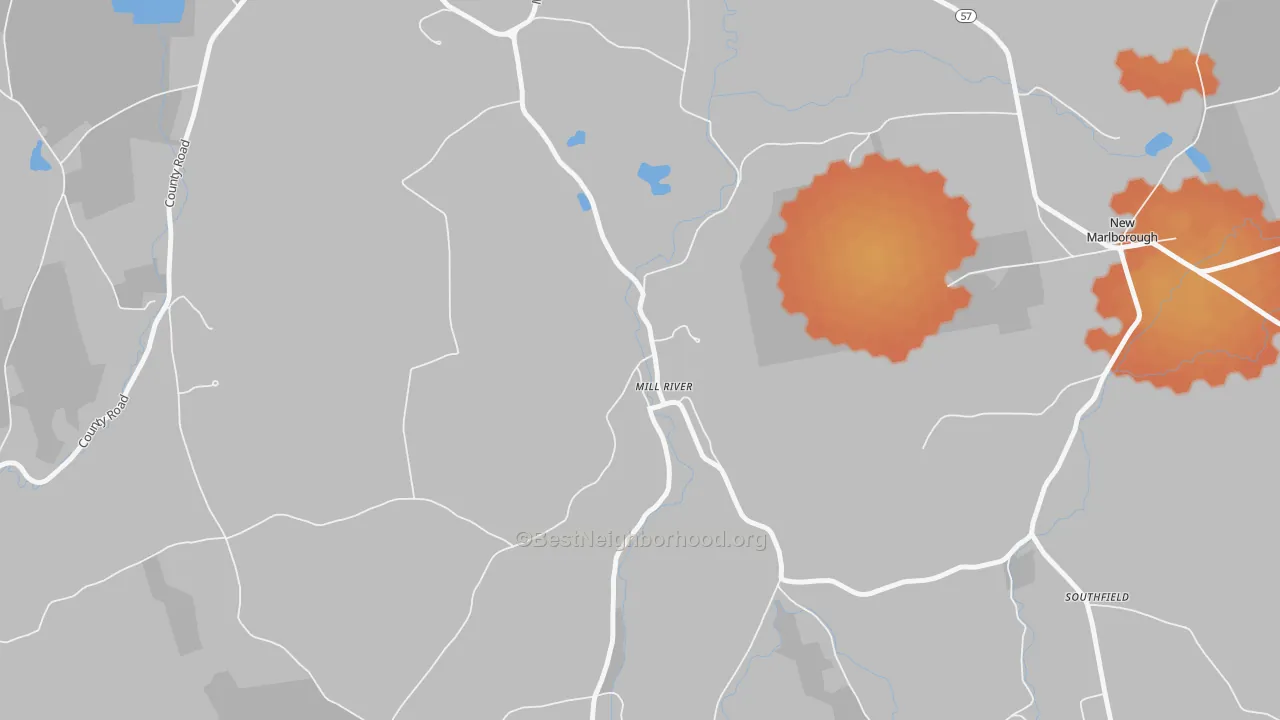 Bike Grade map of 01244, MA