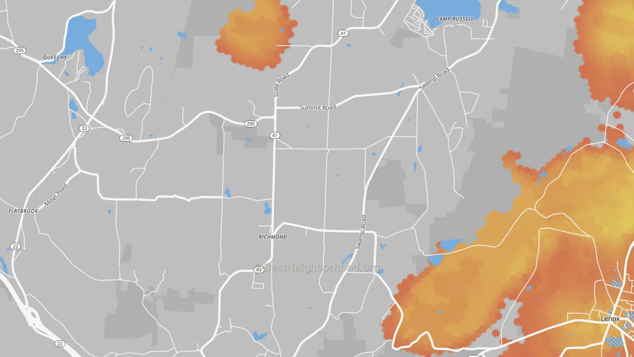 Bike Grade map of 01254, MA