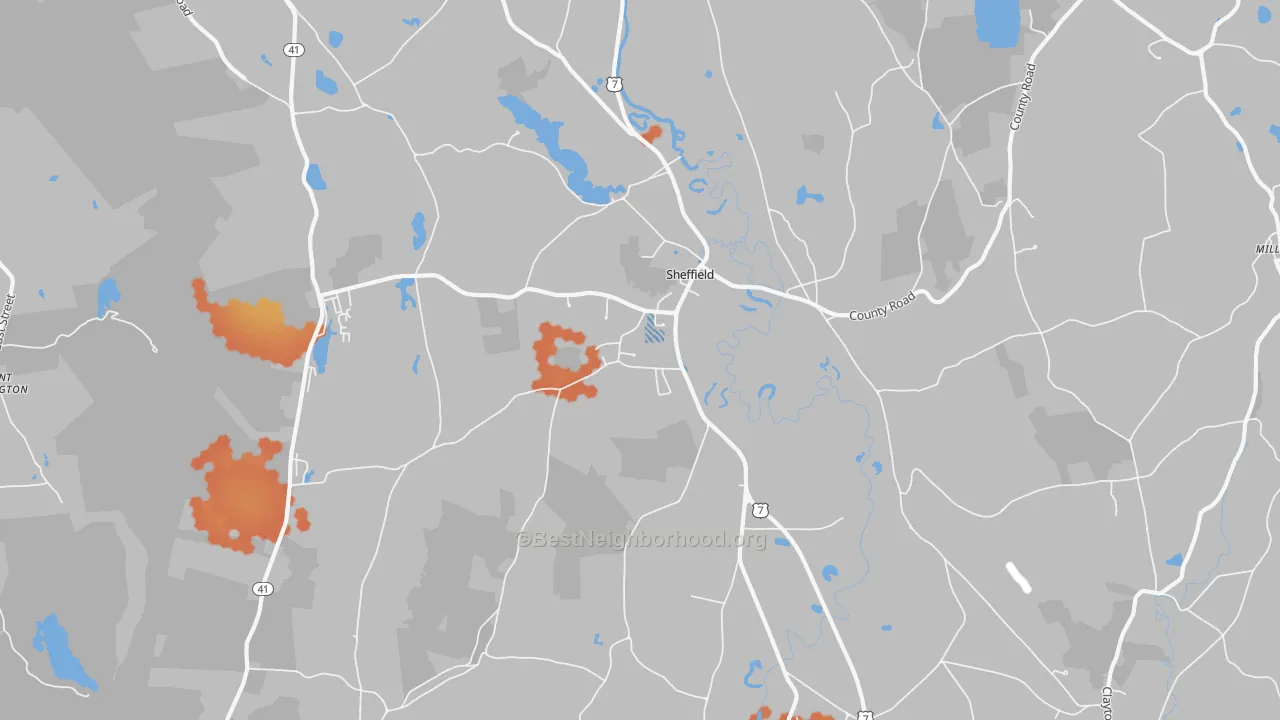 Bike Grade map of 01257, MA