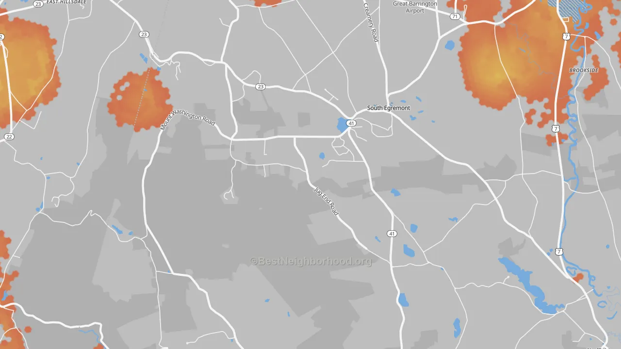 Bike Grade map of 01258, MA
