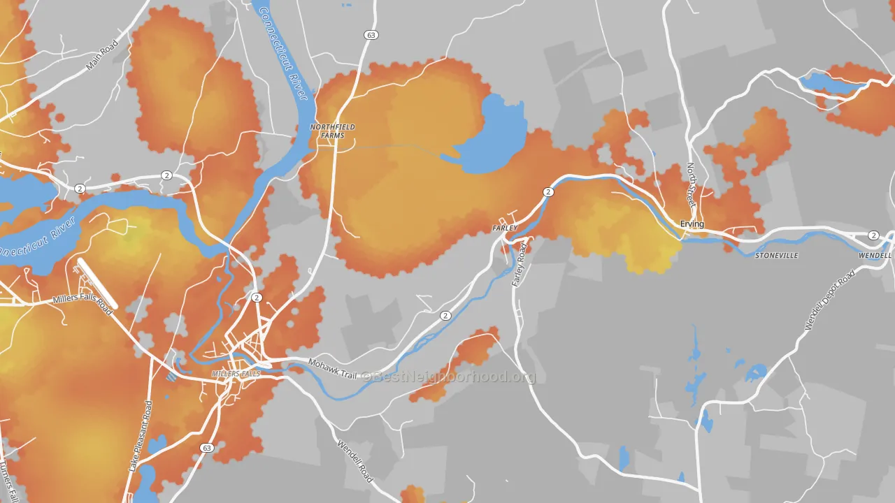 Bike Grade map of 01344, MA