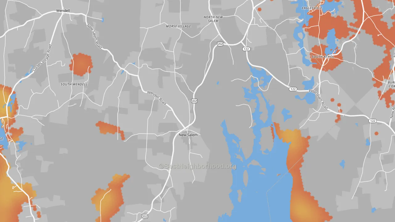 Bike Grade map of 01355, MA