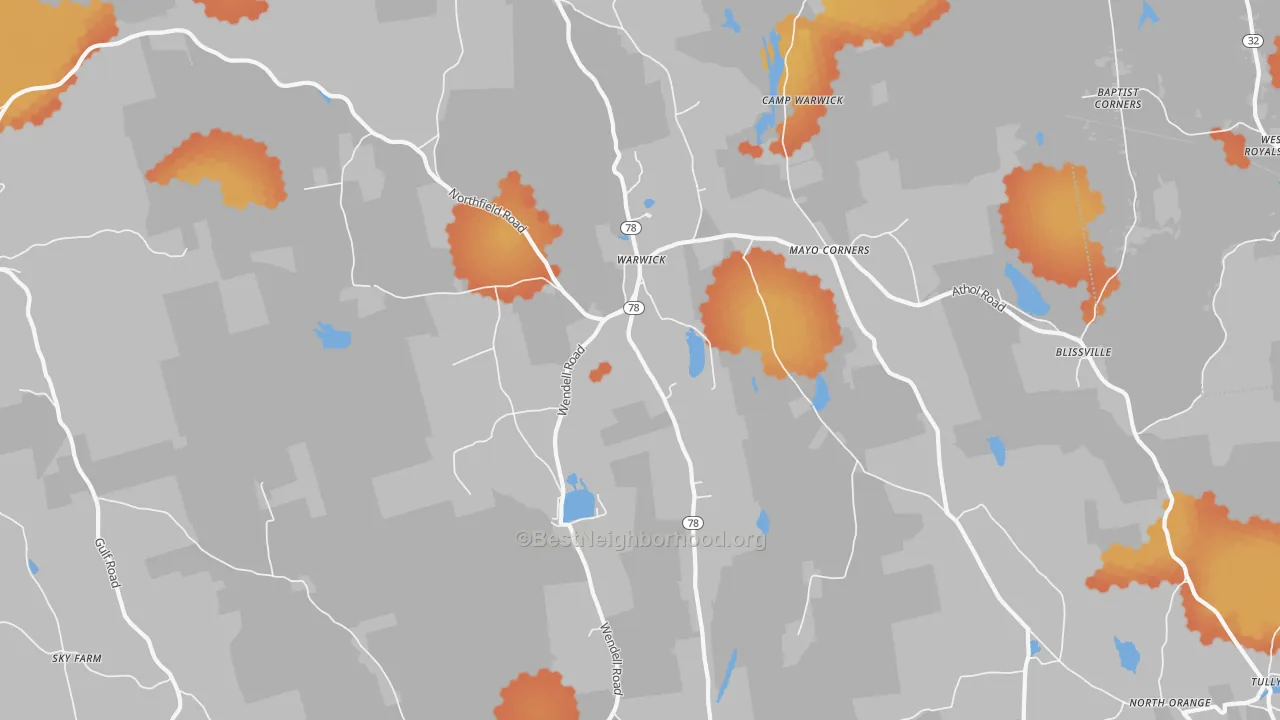 Bike Grade map of 01378, MA