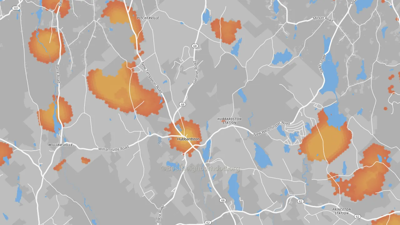Bike Grade map of 01452, MA