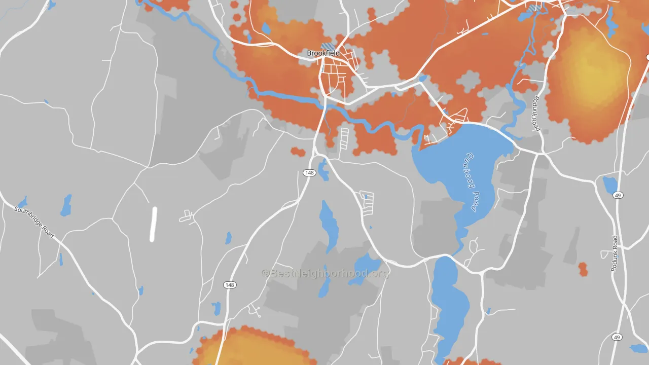 Bike Grade map of 01506, MA
