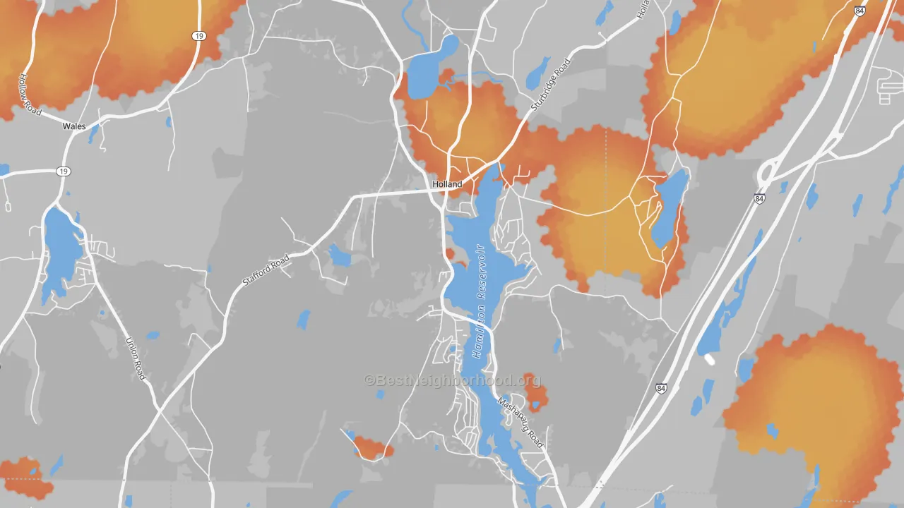 Bike Grade map of 01521, MA