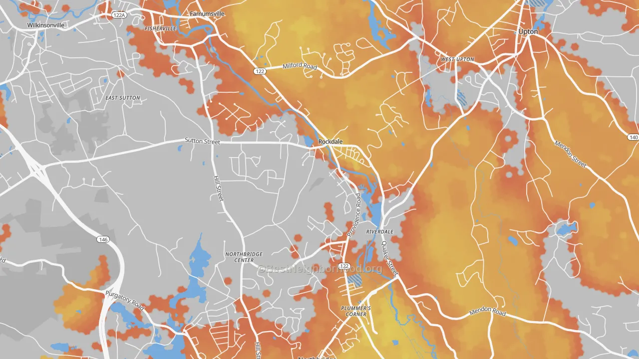 Bike Grade map of 01534, MA
