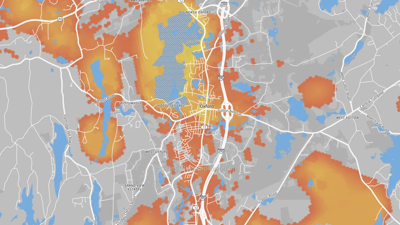 Bike Grade map of 01540, MA