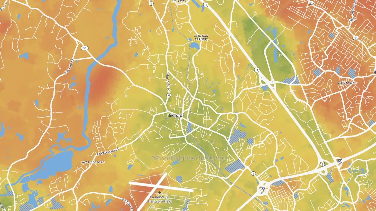 Bike Grade map of 01730, MA