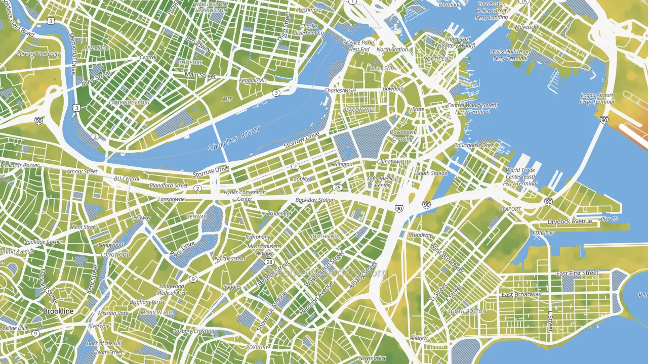 Bike Grade map of 02116, MA