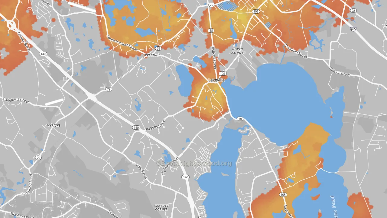Bike Grade map of 02347, MA