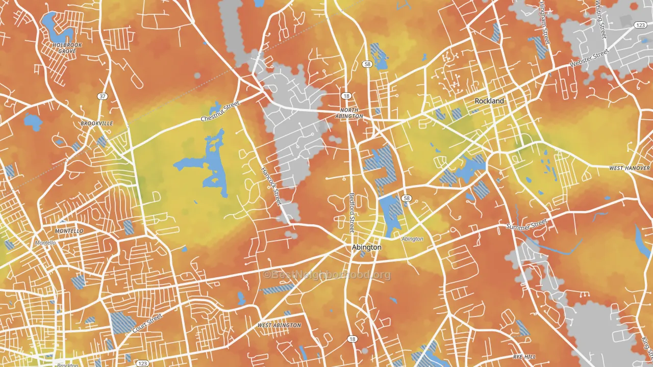 Bike Grade map of 02351, MA
