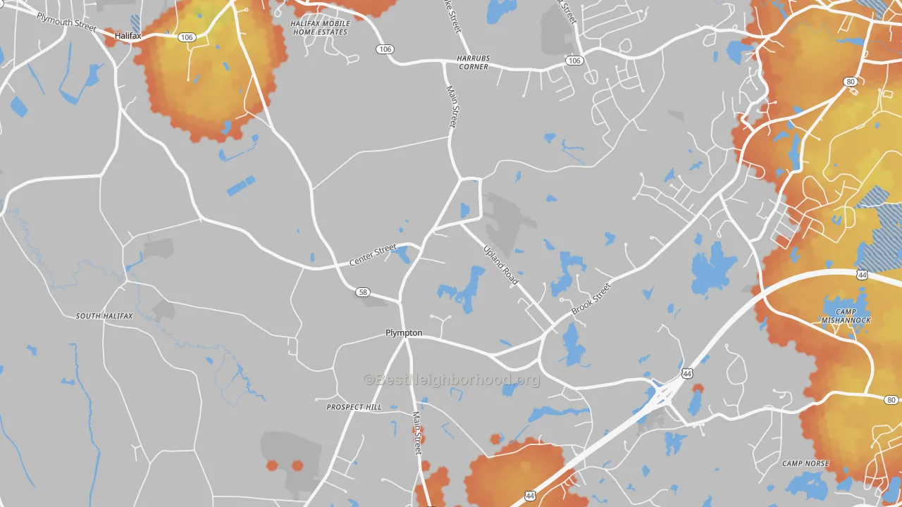 Bike Grade map of 02367, MA