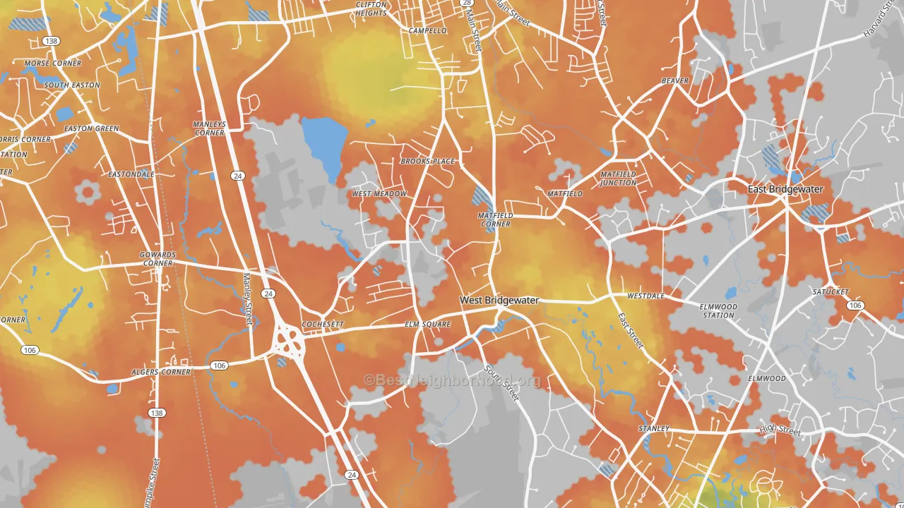 Bike Grade map of 02379, MA