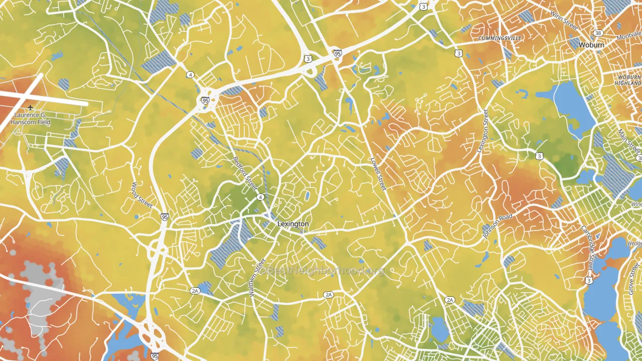 Bike Grade map of 02420, MA