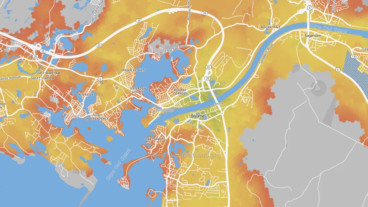 Bike Grade map of 02532, MA