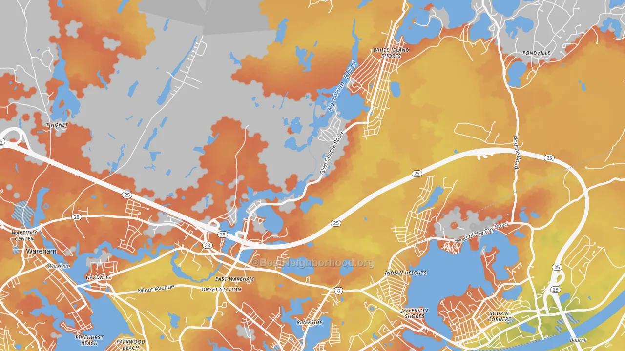 Bike Grade map of 02538, MA