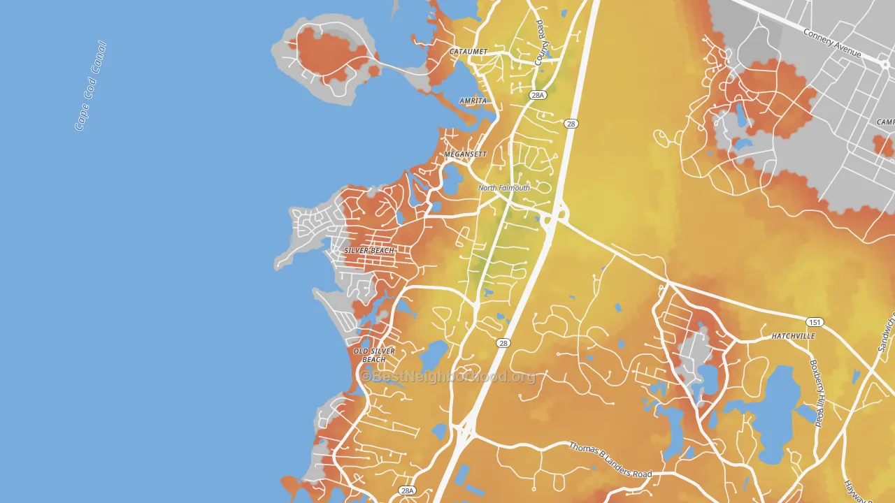 Bike Grade map of 02556, MA