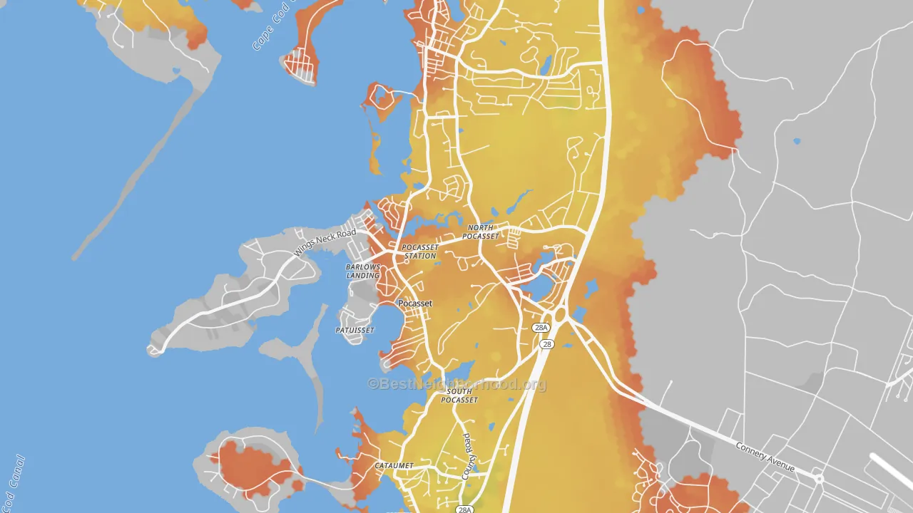 Bike Grade map of 02559, MA