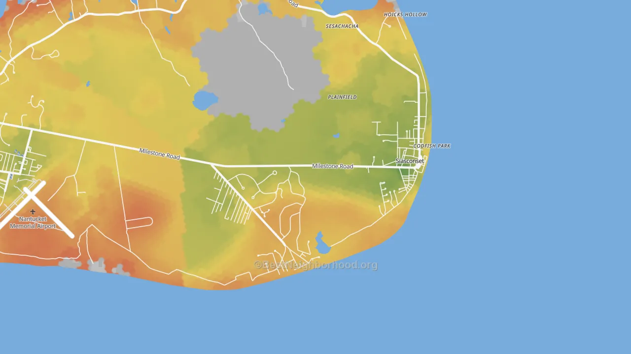 Bike Grade map of 02564, MA