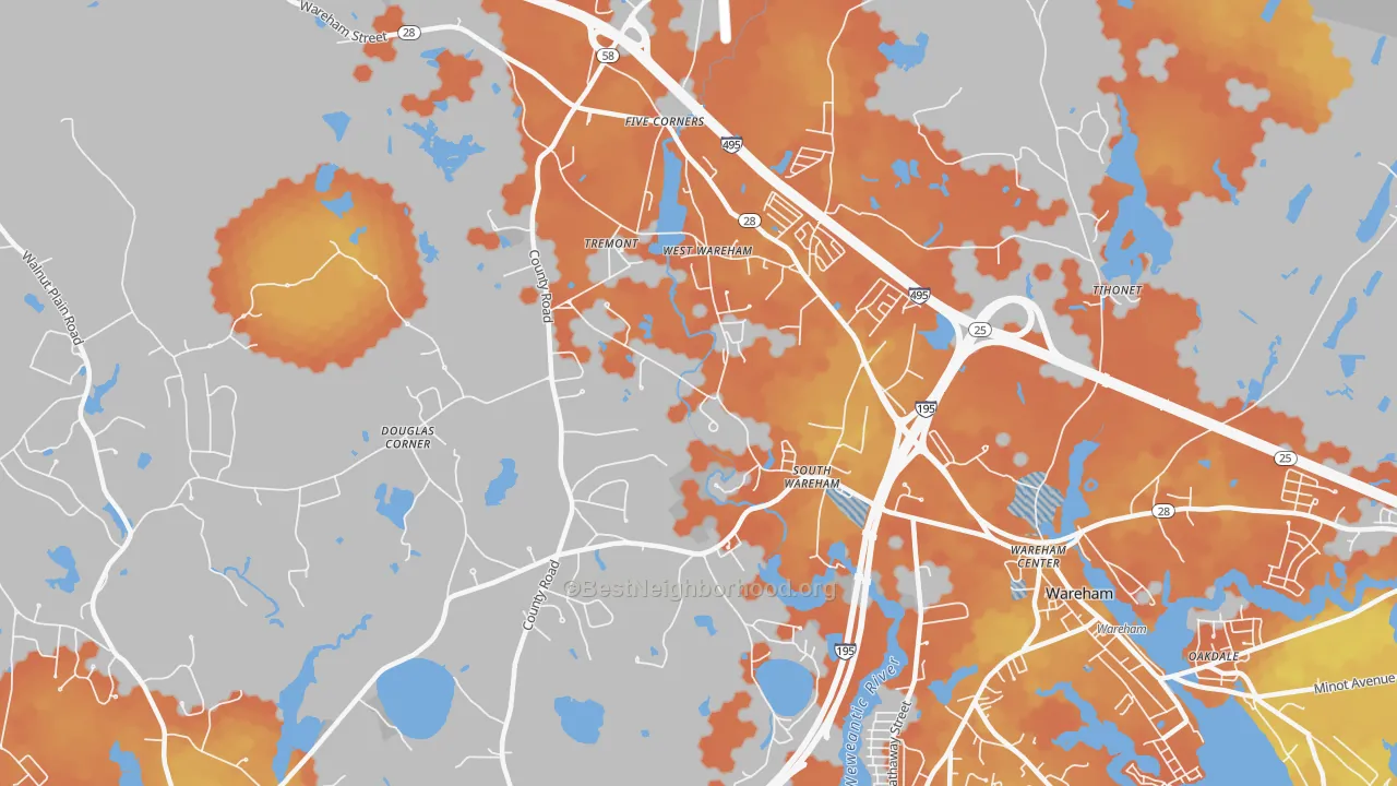 Bike Grade map of 02576, MA
