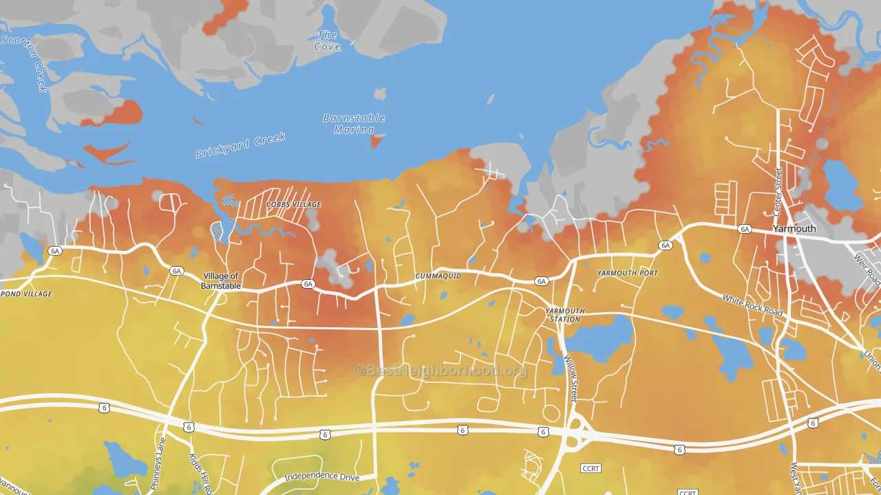 Bike Grade map of 02637, MA