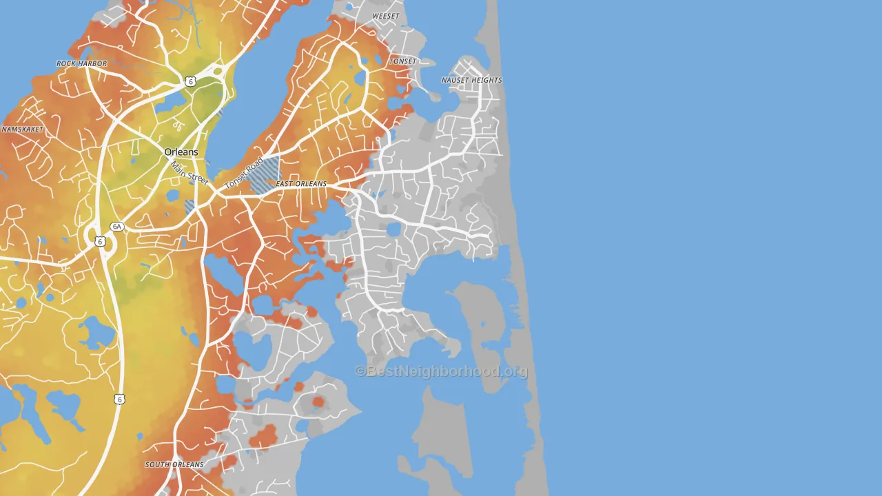 Bike Grade map of 02643, MA