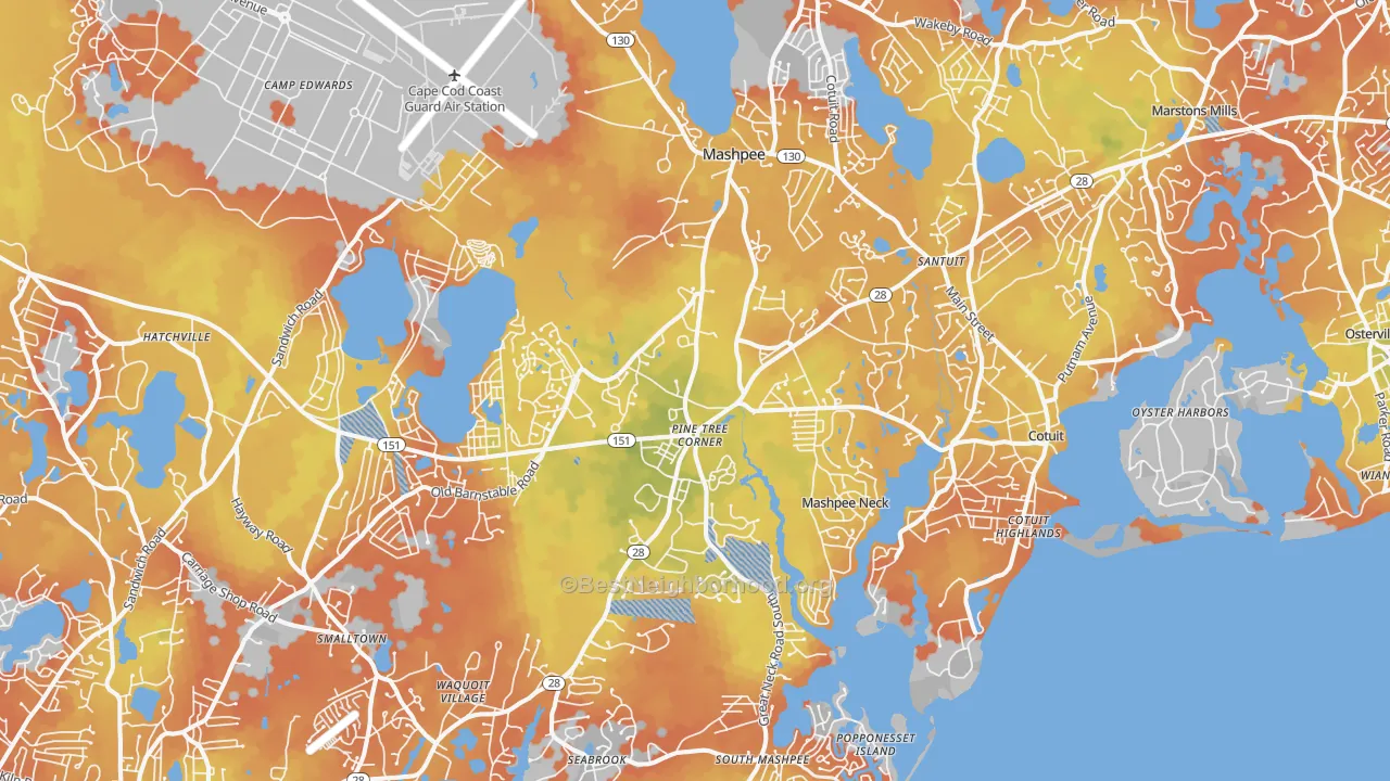 Bike Grade map of 02649, MA