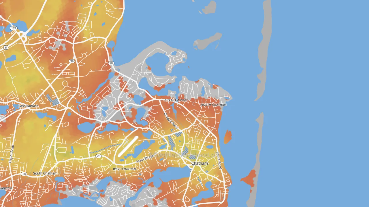 Bike Grade map of 02650, MA