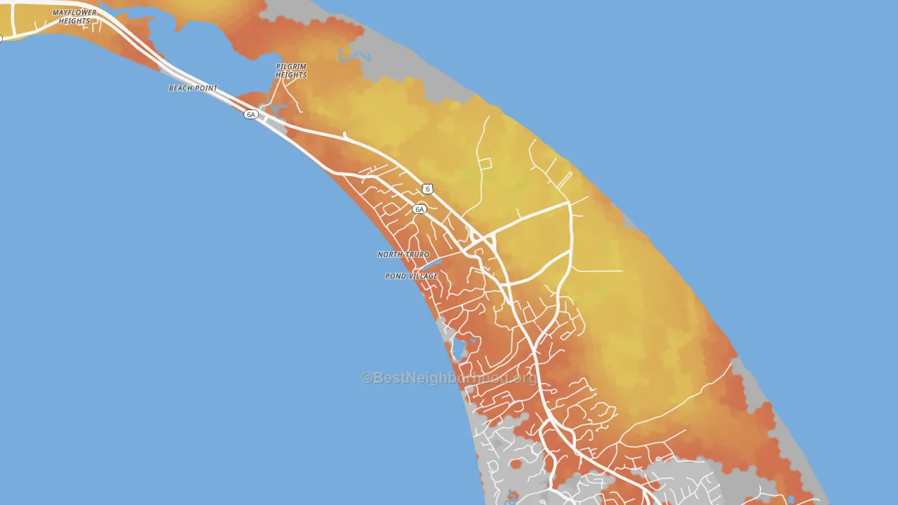 Bike Grade map of 02652, MA