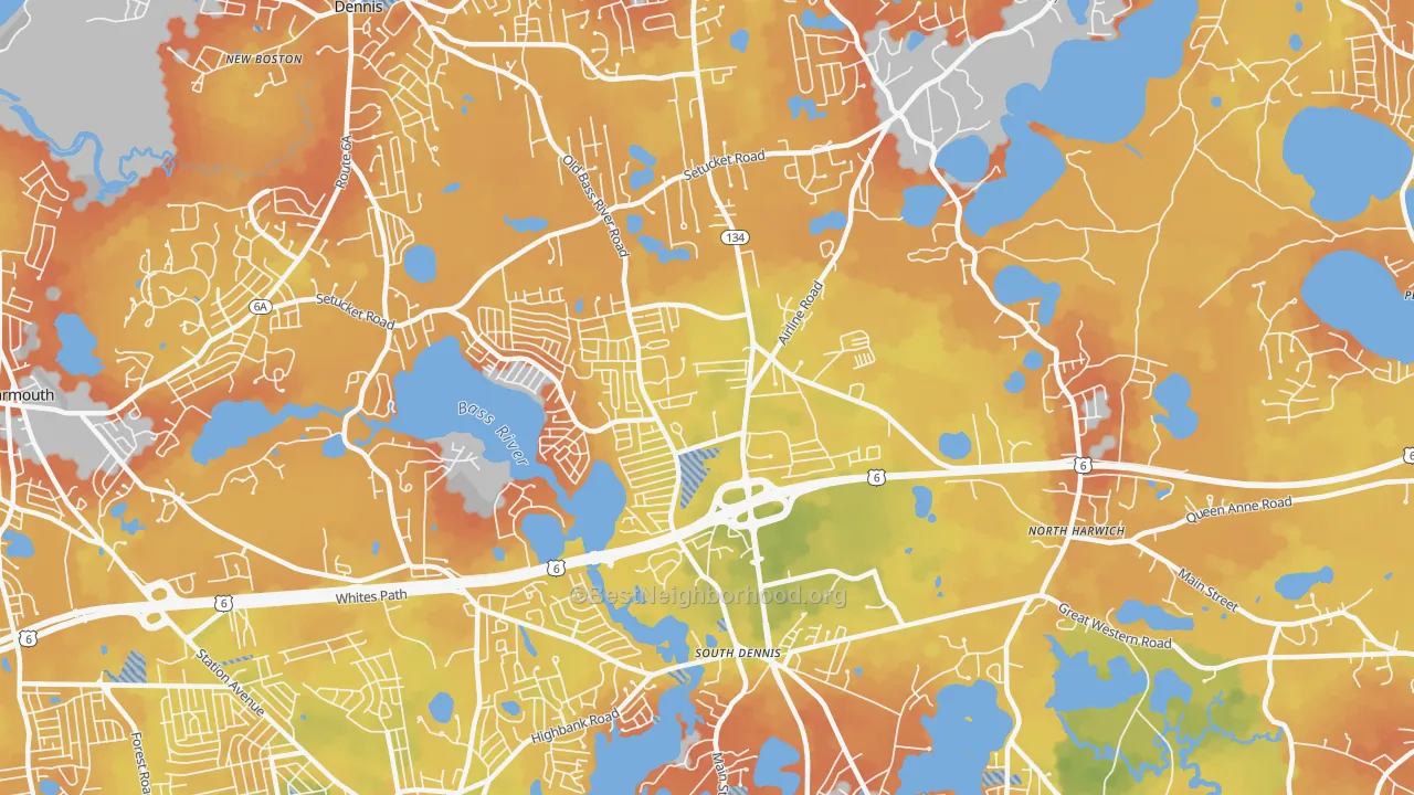 Bike Grade map of 02660, MA