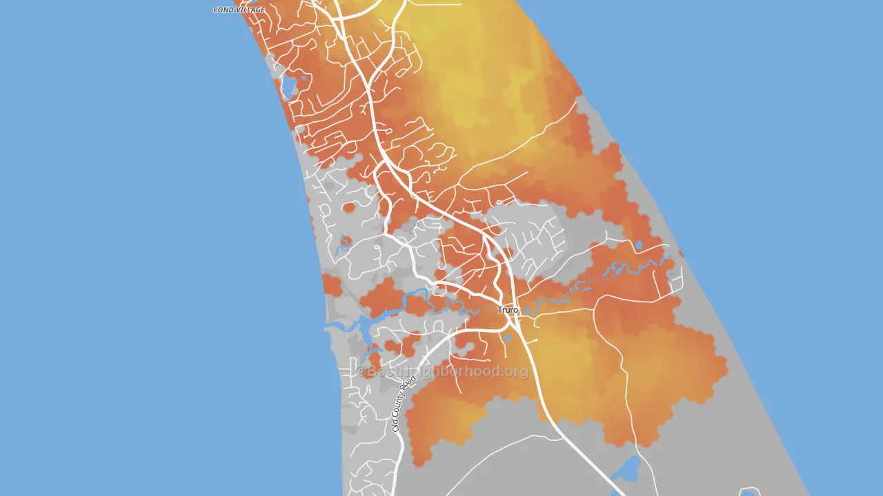 Bike Grade map of 02666, MA