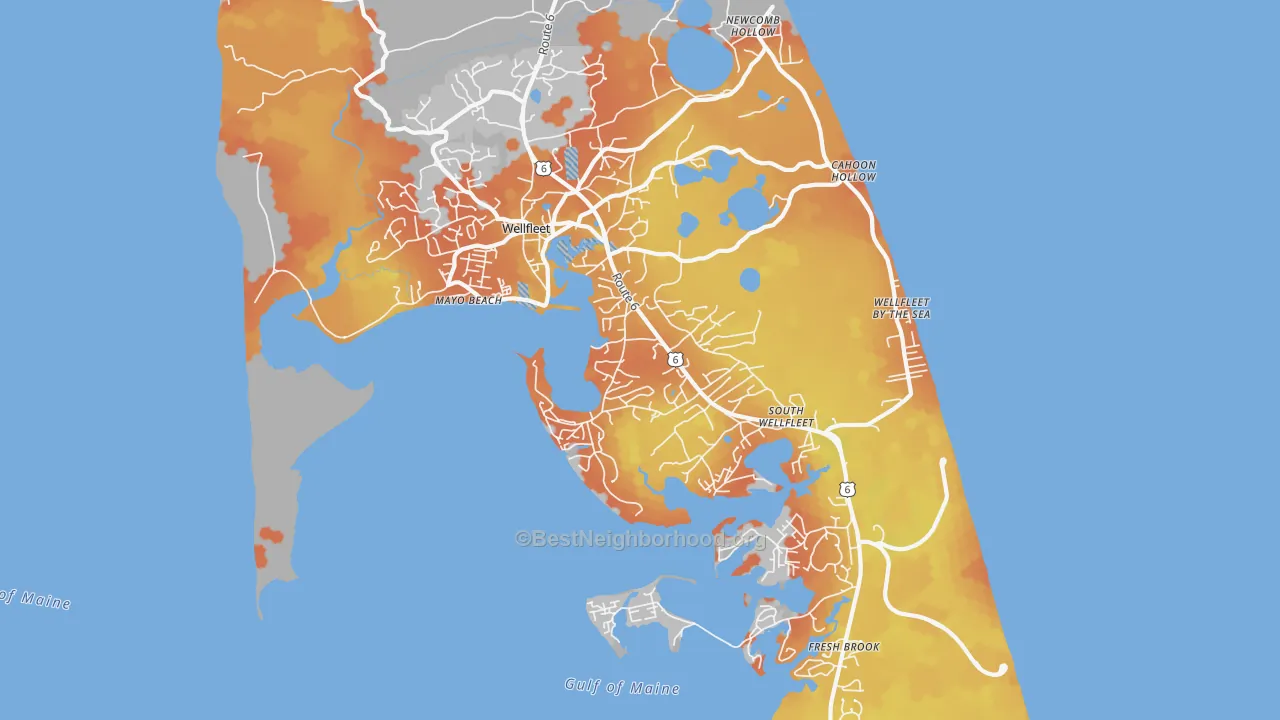 Bike Grade map of 02667, MA