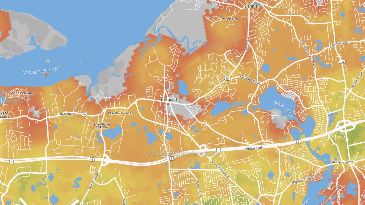 Bike Grade map of 02675, MA