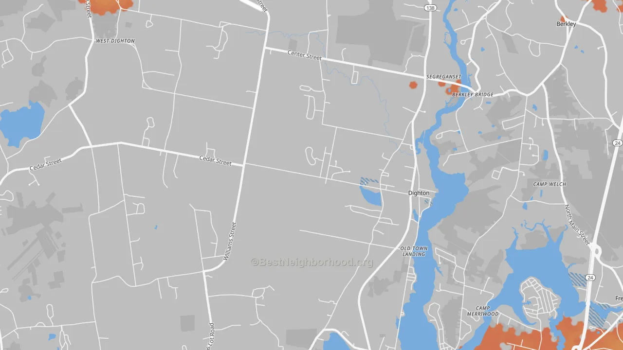 Bike Grade map of 02715, MA