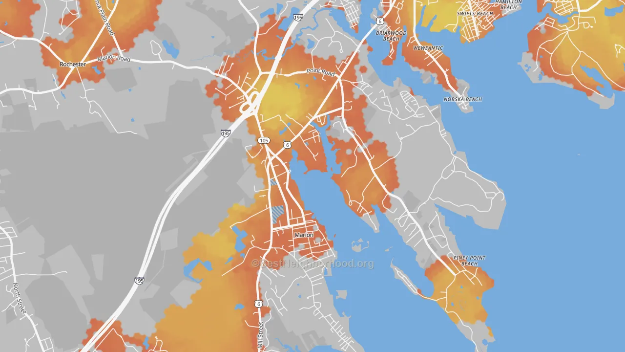 Bike Grade map of 02738, MA
