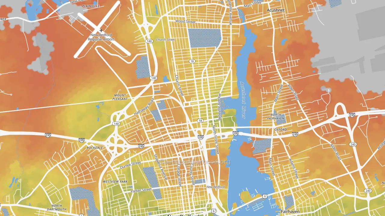 Bike Grade map of 02746, MA