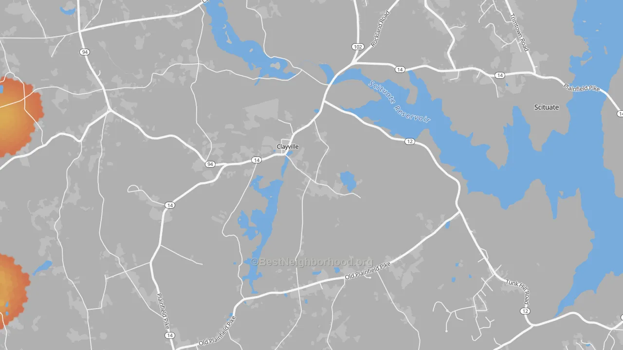Bike Grade map of 02815, RI