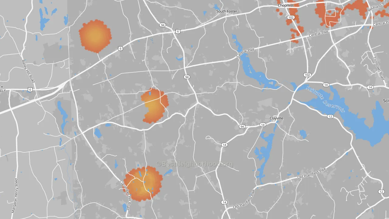 Bike Grade map of 02825, RI