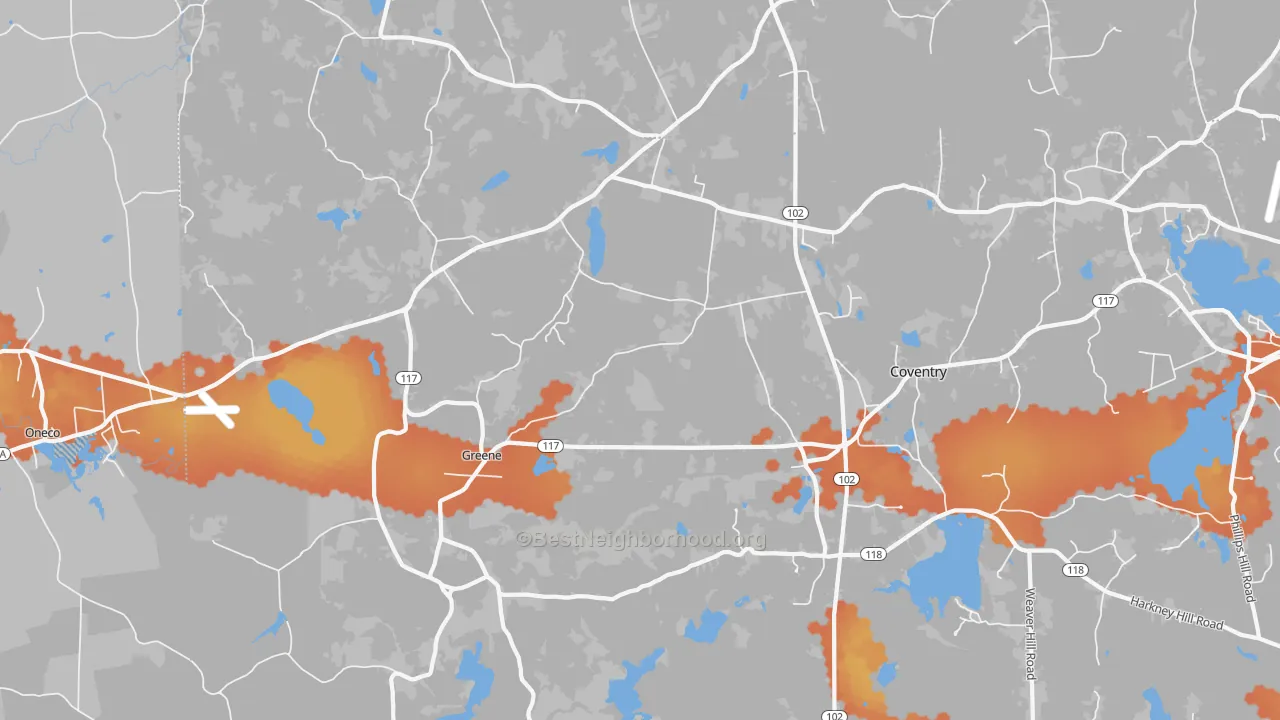 Bike Grade map of 02827, RI