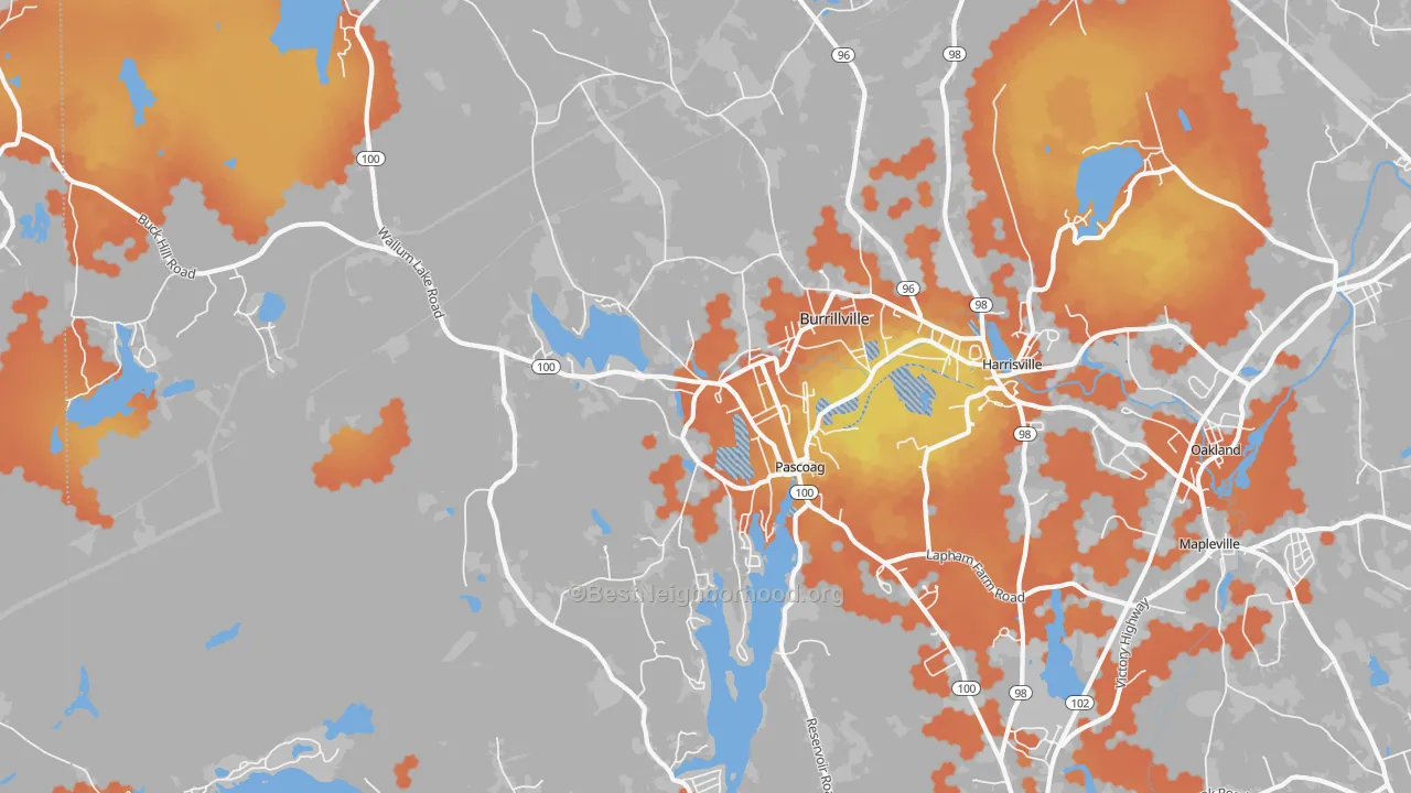 Bike Grade map of 02859, RI